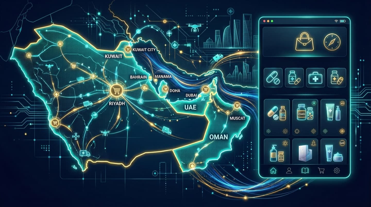 Consumer healthcare e-commerce growth in GCC markets including Saudi Arabia and UAE