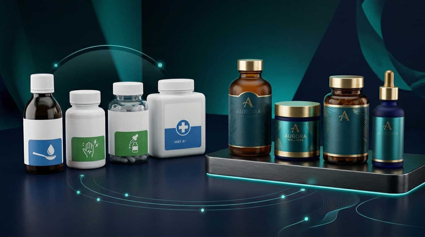 Branded versus private label healthcare products competing on pharmacy shelves in GCC